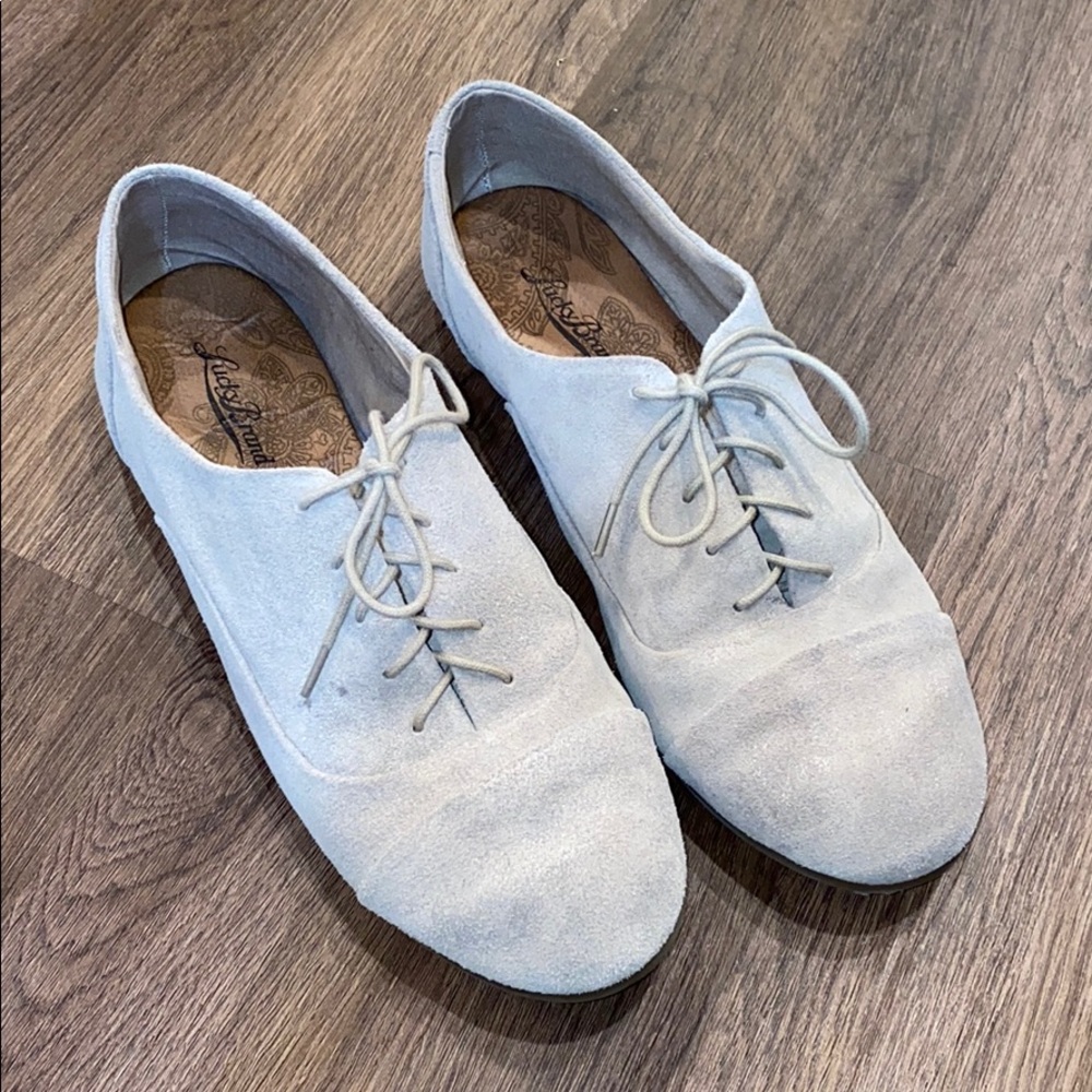 Leather lace up cream / light grey lucky brand 9